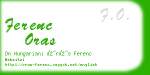 ferenc oras business card